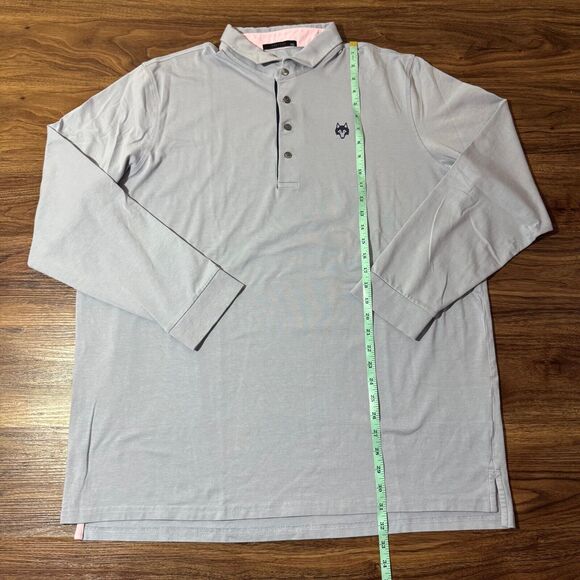 Greyson Clothiers Men's Long Sleeve Polo Shirt Collared XXL Gray Golf Casual - Picture 4 of 9